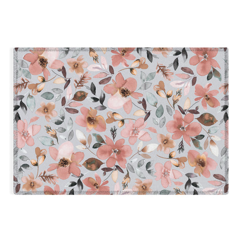 Ninola Design Serenity flowers Blue Romance Outdoor Rug