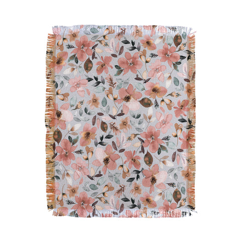 Ninola Design Serenity flowers Blue Romance Throw Blanket