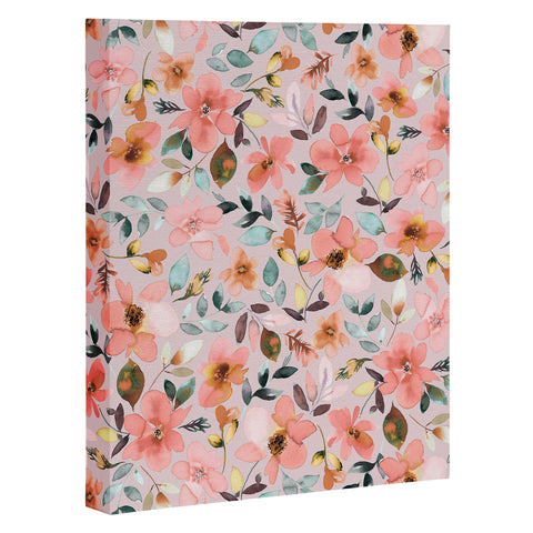 Ninola Design Serenity flowers Pink Romance Art Canvas