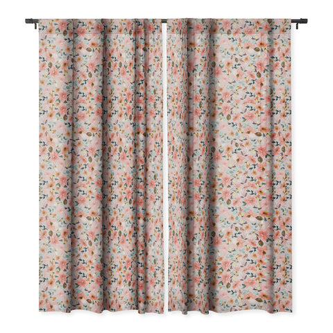 Ninola Design Serenity flowers Pink Romance Blackout Window Curtain