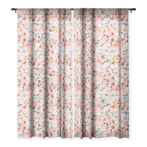 Ninola Design Serenity flowers Pink Romance Sheer Non Repeat