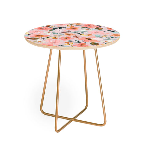 Ninola Design Serenity flowers Pink Romance Round Side Table