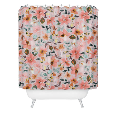 Ninola Design Serenity flowers Pink Romance Shower Curtain