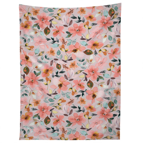 Ninola Design Serenity flowers Pink Romance Tapestry