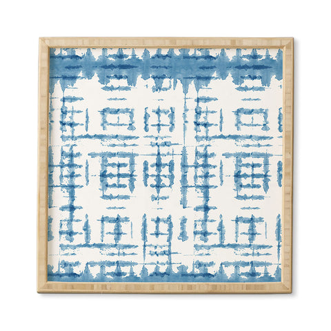 Ninola Design Shibori Checks Stripes Framed Wall Art