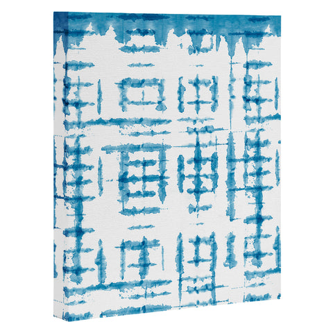 Ninola Design Shibori Checks Stripes Art Canvas