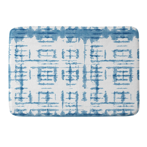 Ninola Design Shibori Checks Stripes Memory Foam Bath Mat