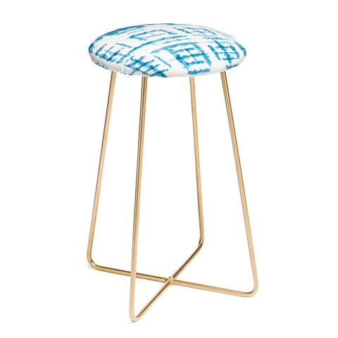Ninola Design Shibori Checks Stripes Counter Stool