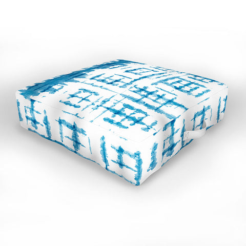 Ninola Design Shibori Checks Stripes Outdoor Floor Cushion