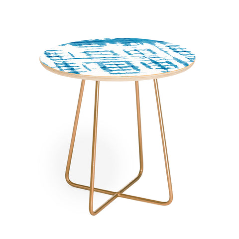 Ninola Design Shibori Checks Stripes Round Side Table