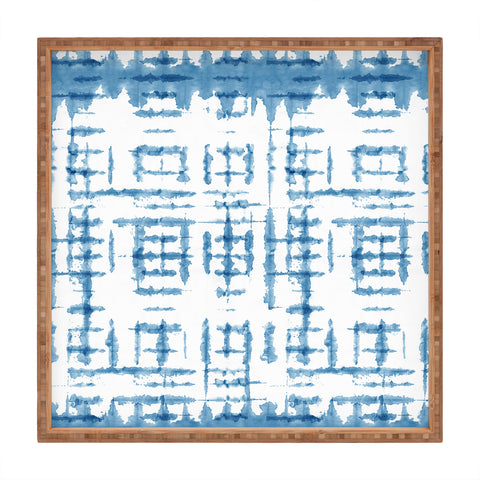 Ninola Design Shibori Checks Stripes Square Tray