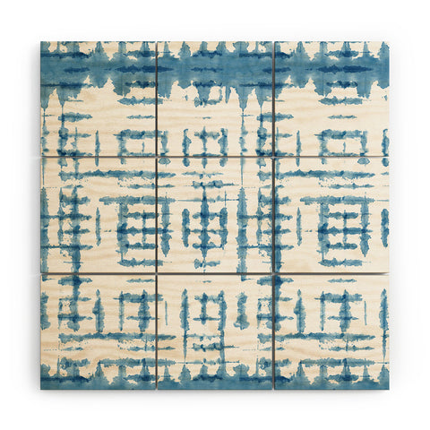 Ninola Design Shibori Checks Stripes Wood Wall Mural
