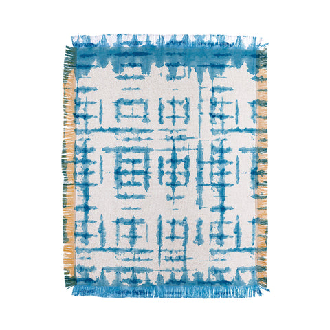 Ninola Design Shibori Checks Stripes Throw Blanket