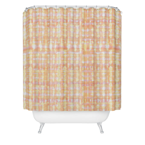 Ninola Design Shibori Plaids Checks Summer Shower Curtain