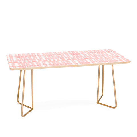 Ninola Design Shibori Plaids Stripes Coral Coffee Table