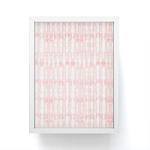 Ninola Design Shibori Plaids Stripes Coral Framed Mini Art Print