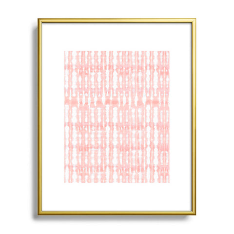 Ninola Design Shibori Plaids Stripes Coral Metal Framed Art Print