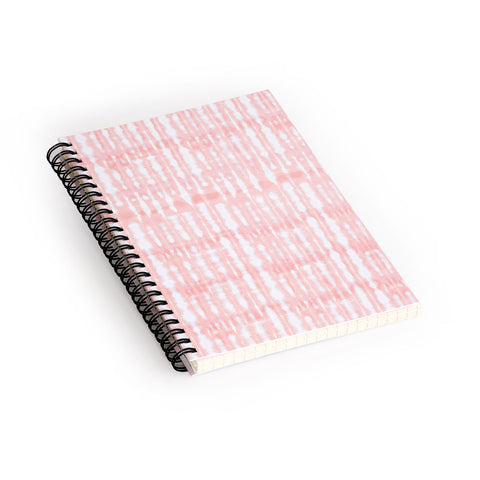 Ninola Design Shibori Plaids Stripes Coral Spiral Notebook