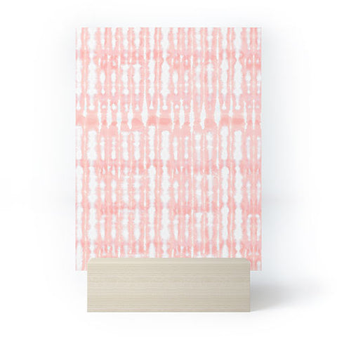 Ninola Design Shibori Plaids Stripes Coral Mini Art Print