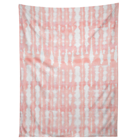Ninola Design Shibori Plaids Stripes Coral Tapestry