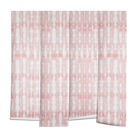 Ninola Design Shibori Plaids Stripes Coral Wall Mural