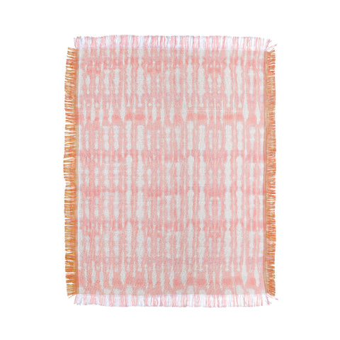 Ninola Design Shibori Plaids Stripes Coral Throw Blanket