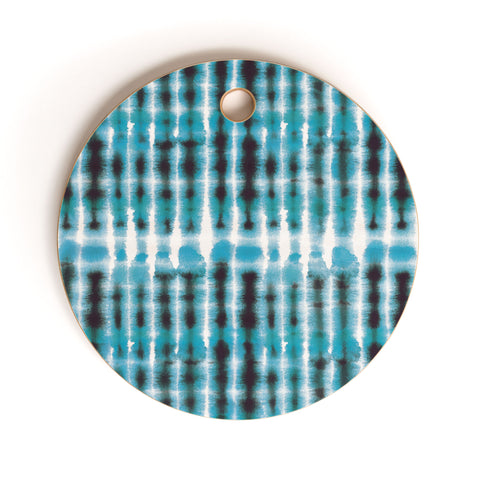 Ninola Design Shibori Plaids Stripes Cutting Board Round