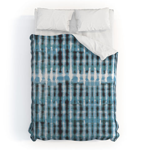 Ninola Design Shibori Plaids Stripes Duvet Cover
