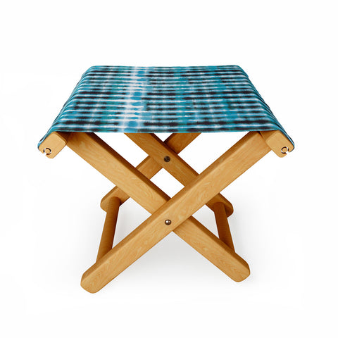 Ninola Design Shibori Plaids Stripes Folding Stool