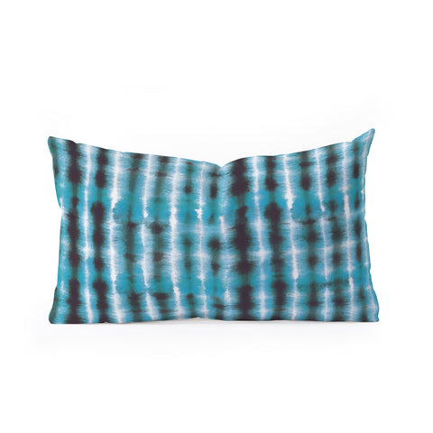 Ninola Design Shibori Plaids Stripes Oblong Throw Pillow