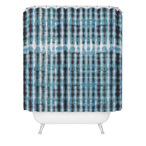 Ninola Design Shibori Plaids Stripes Shower Curtain