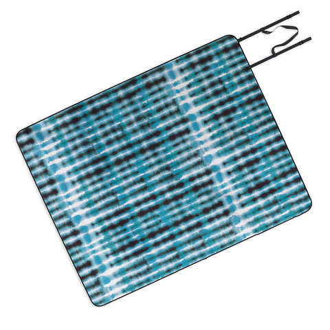 Ninola Design Shibori Plaids Stripes Picnic Blanket