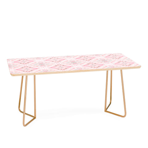 Ninola Design Shibori Vintage Boho Pink Coffee Table