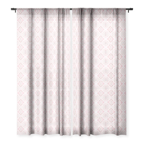 Ninola Design Shibori Vintage Boho Pink Sheer Window Curtain
