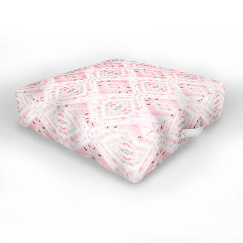 Ninola Design Shibori Vintage Boho Pink Outdoor Floor Cushion
