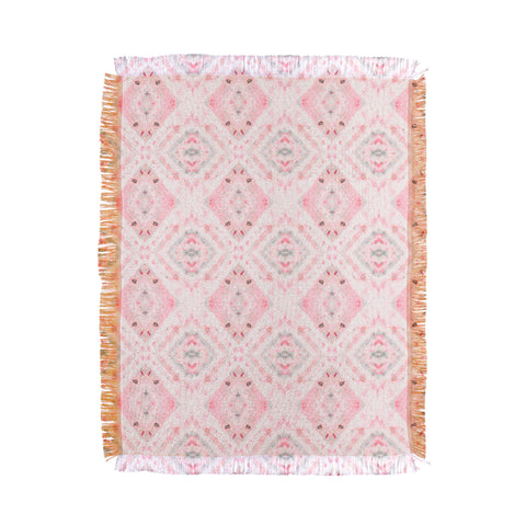 Ninola Design Shibori Vintage Boho Pink Throw Blanket