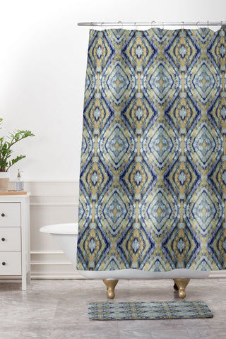 Ninola Design Shibori Vintage Boho Shower Curtain And Mat