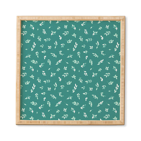 Ninola Design Small leaves botanical Pine Green Framed Wall Art