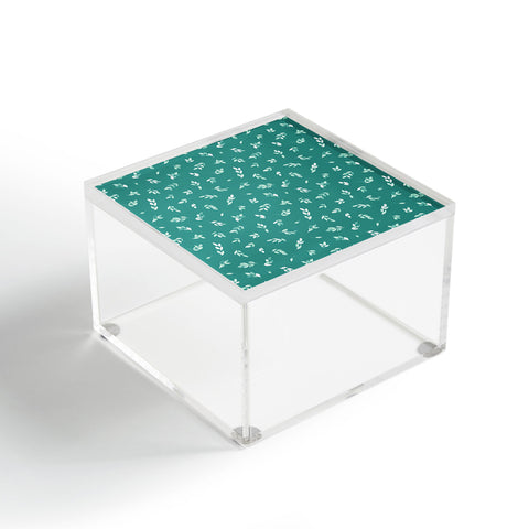 Ninola Design Small leaves botanical Pine Green Acrylic Box
