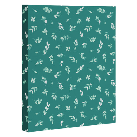 Ninola Design Small leaves botanical Pine Green Art Canvas
