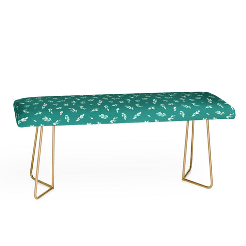Ninola Design Small leaves botanical Pine Green Bench