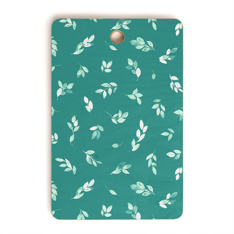 Ninola Design Small leaves botanical Pine Green Cutting Board Rectangle