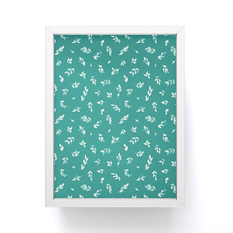 Ninola Design Small leaves botanical Pine Green Framed Mini Art Print