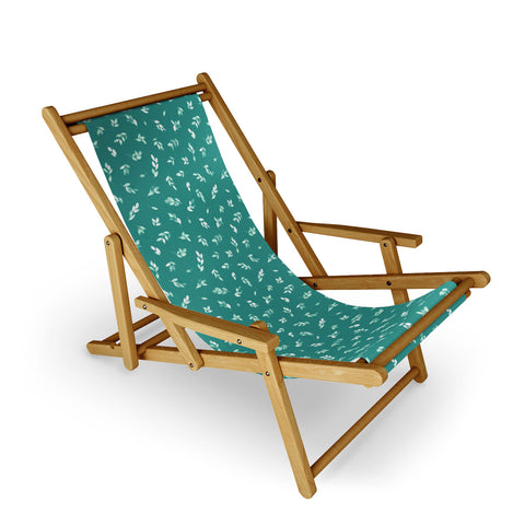 Ninola Design Small leaves botanical Pine Green Sling Chair