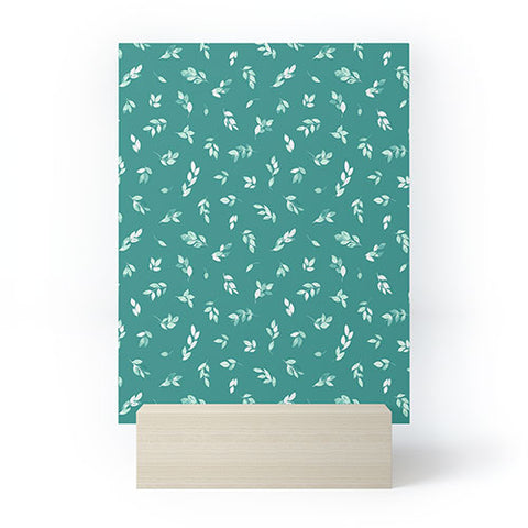 Ninola Design Small leaves botanical Pine Green Mini Art Print