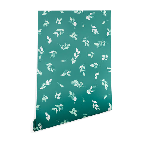 Ninola Design Small leaves botanical Pine Green Wallpaper