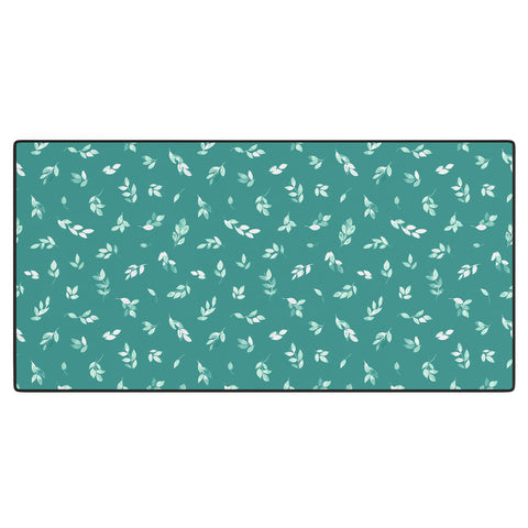 Ninola Design Small leaves botanical Pine Green Desk Mat