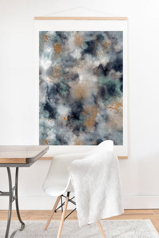Ninola Design Smoky Marble Dark Astronomy Art Print And Hanger
