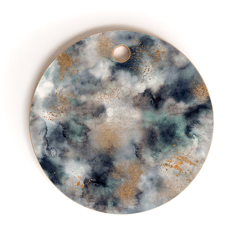 Ninola Design Smoky Marble Dark Astronomy Cutting Board Round