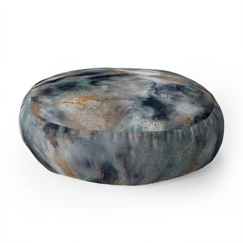 Ninola Design Smoky Marble Dark Astronomy Floor Pillow Round